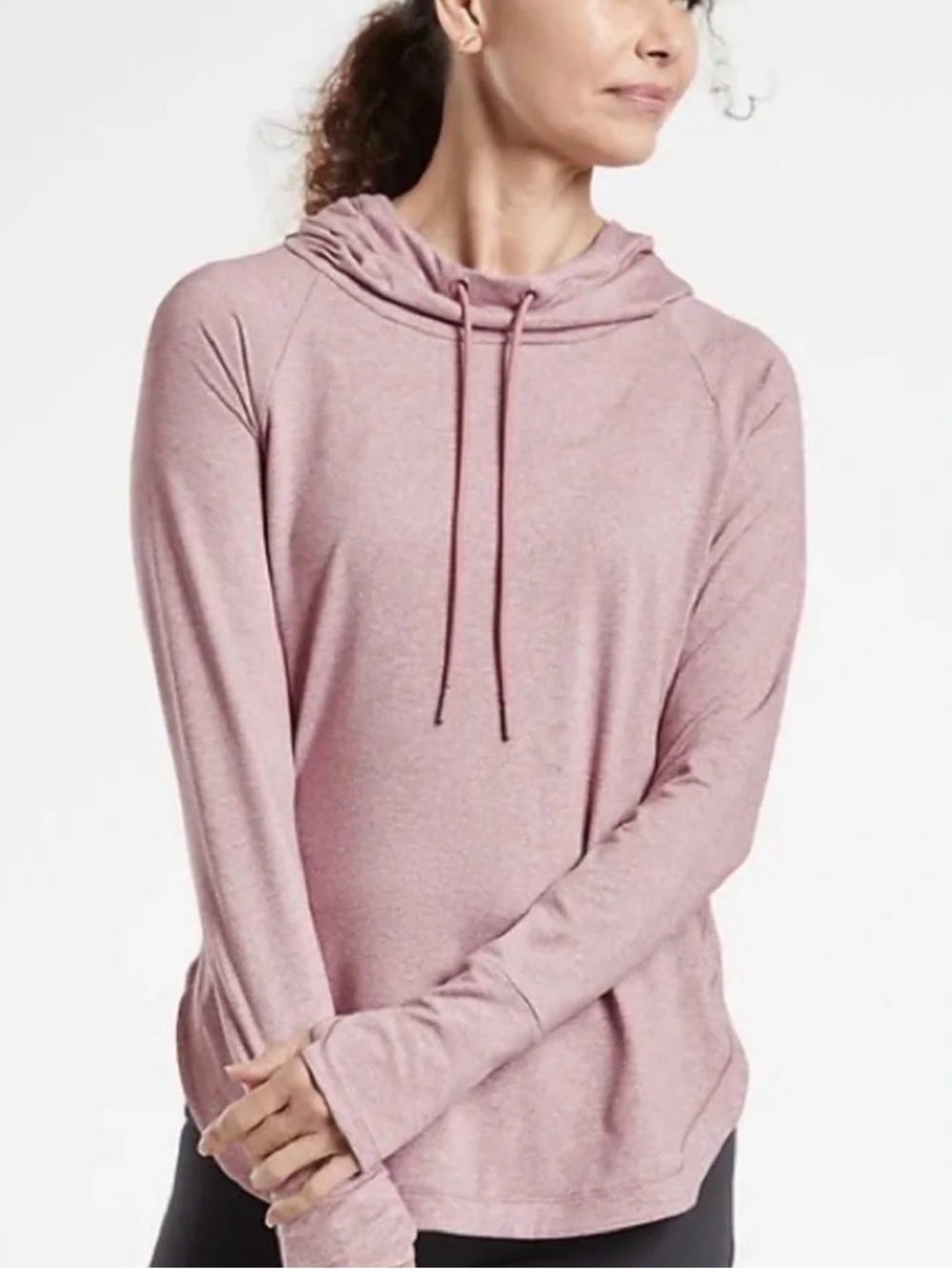 Athleta Uptempo pullover hoodie pink heather EUC small